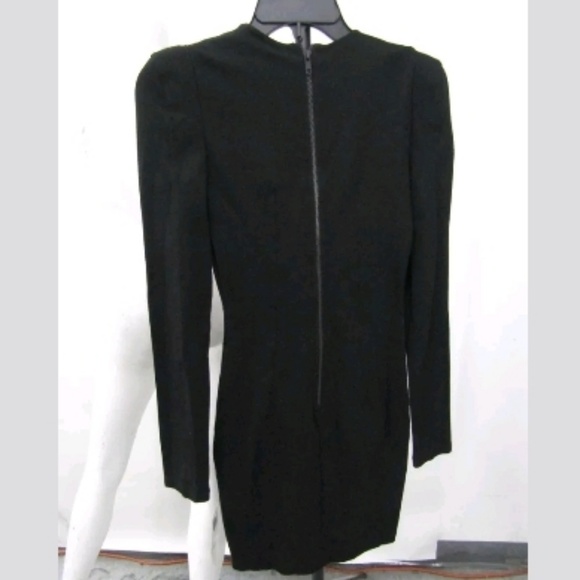 French Connection Black V-neck Dress Long Sleeves  - Picture 6 of 7